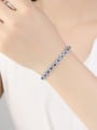 AAA+Cubic Zircon,blue,Tennis round Delicate Bracelet,Platinum plated