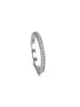 925 Sterling Silver With White Gold Plated Delicate Geometric Band Rings