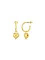 925 Sterling Silver With 18k Gold Plated Personalized Heart Stud Earrings