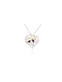 925 Sterling Silver With Gemstone Heart Necklaces