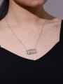 925 Sterling Silver With White Gold Plated Delicate Geometric Necklaces