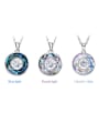 925 Sterling Silver , Swarovski Crystal round,Dancing stone Necklaces