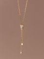 925 Sterling Silver With 18k Gold Plated Delicate Geometric Party Necklaces