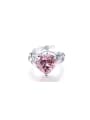 925 Sterling Silver With White Gold Plated Luxury Heart Solitaire Rings