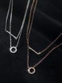 925 Sterling Silver With Rose Gold Plated Personalized Geometric Party Multi Strand Necklaces