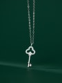 925 Sterling Silver With 18k Gold Plated Key Delicate Birthday Necklaces