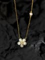 925 Sterling Silver With 18k Gold Plated Delicate Flower Party Necklaces