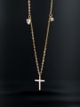 925 Sterling Silver With 18k Gold Plated Delicate Cross Necklaces