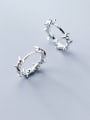 925 Sterling Silver With Round Hoop Earrings