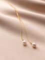 925 Sterling Silver With 18k Gold Plated Delicate Ball Threader Earrings