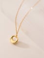 925 Sterling Silver With 18k Gold Plated Simplistic Round Birthday Necklaces