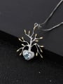 925 Sterling Silver With White Gold Plated Personalized The tree of life Necklaces