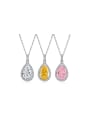 925 Sterling Silver With White Gold Plated Delicate Water Drop Necklaces