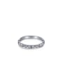 925 Sterling Silver With White Gold Plated Delicate Geometric Band Rings