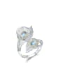 925 Sterling Silver With Silver Plated Personalized Flower Statement Rings