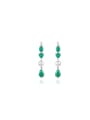 925 Sterling Silver With White Gold Plated Delicate Water Drop Drop Earrings