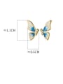 925 Sterling Silver With 18k Gold Plated Delicate Butterfly Stud Earrings