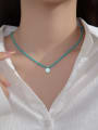 925 Sterling Silver With Turquoise  Geometric  Necklaces