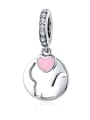 925 silver cute cat charm