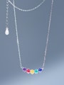 925 Sterling Silver With Enamel Smile Necklaces