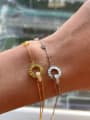 925 Sterling Silver With 18k Gold Plated Delicate Round Bracelets