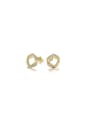 925 Sterling Silver With 18k Gold Plated Delicate Geometric Stud Earrings