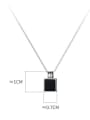925 Sterling Silver With  Enamel Square Necklaces