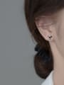 925 Sterling Silver With Cubic Zirconia Triangle Stud Earrings