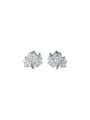 925 Sterling Silver With 18k Gold Plated Delicate Leaf Stud Earrings