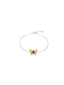 925 Sterling Silver With 18k Gold Plated Delicate Butterfly Bracelets
