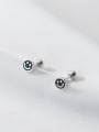 925 Sterling Silver With Enamel Smile Stud Earrings