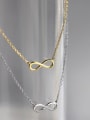 925 Sterling Silver With 18k Gold Plated Delicate Bowknot Necklaces