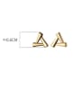 925 Sterling Silver With 18k Gold Plated Simplistic Geometric Stud Earrings