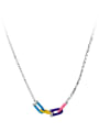 925 Sterling Silver With Enamel Geometric Necklaces