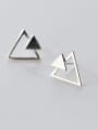 925 Sterling Silver With Triangle Stud Earrings