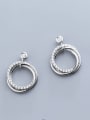 925 Sterling Silver With 18k Gold Plated Delicate Round Stud Earrings