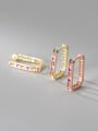 925 Sterling Silver With 18k Gold Plated Personalized Square Hoop Earrings