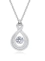 925 Sterling Silver With Platinum Plated Delicate Dancing stone Necklaces