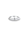 925 Sterling Silver With White Gold Plated Delicate Flower Band Rings