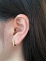 925 Sterling Silver With 18k Gold Plated Delicate Geometric Hoop Earrings