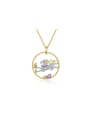 925 Sterling Silver With 18k Gold Plated Delicate Round Necklaces