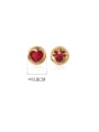 925 Sterling Silver With 18k Gold Plated Cute Round Stud Earrings