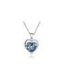 925 Sterling Silver With White Gold Plated Delicate Heart Necklaces