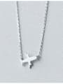 925 Sterling Silver With Simplistic Plane Birthday Necklaces