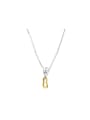 925 Sterling Silver With 18k Gold Plated Simplistic Geometric Necklaces