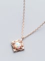 925 Sterling Silver With Rose Gold Plated Delicate Geometric Birthday Necklaces