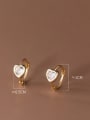 925 Sterling Silver With 18k Gold Plated Delicate Heart Earrings