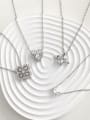 925 Sterling Silver With White Gold Plated Delicate Heart Necklaces