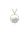 925 Sterling Silver With 18k Gold Plated Delicate Round Necklaces