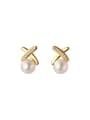 925 Sterling Silver With 18k Gold Plated Delicate Stud Earrings